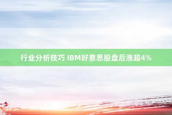 行业分析技巧 IBM好意思股盘后涨超4%