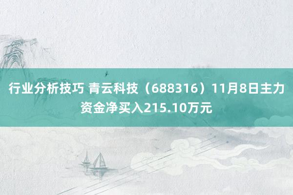 行业分析技巧 青云科技（688316）11月8日主力资金净买入215.10万元