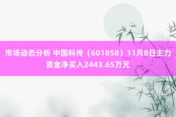 市场动态分析 中国科传（601858）11月8日主力资金净买入2443.65万元