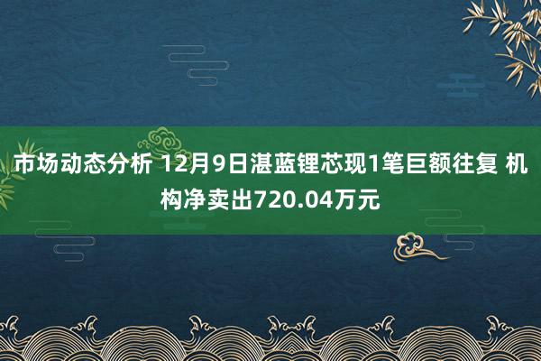 市场动态分析 12月9日湛蓝锂芯现1笔巨额往复 机构净卖出720.04万元