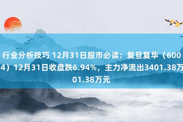 行业分析技巧 12月31日股市必读：复旦复华（600624）12月31日收盘跌6.94%，主力净流出3401.38万元