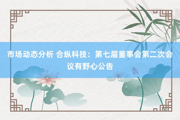 市场动态分析 合纵科技：第七届董事会第二次会议有野心公告